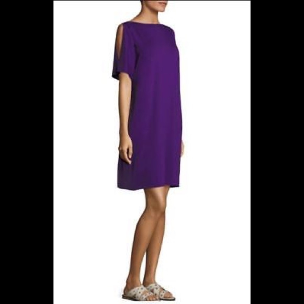 NWT EILEEN FISHER KIMONO PURPLE KNEE Length DRESS